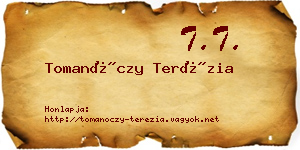 Tomanóczy Terézia névjegykártya