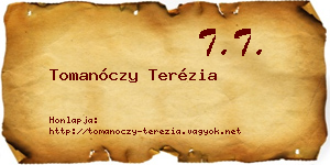 Tomanóczy Terézia névjegykártya