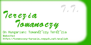 terezia tomanoczy business card